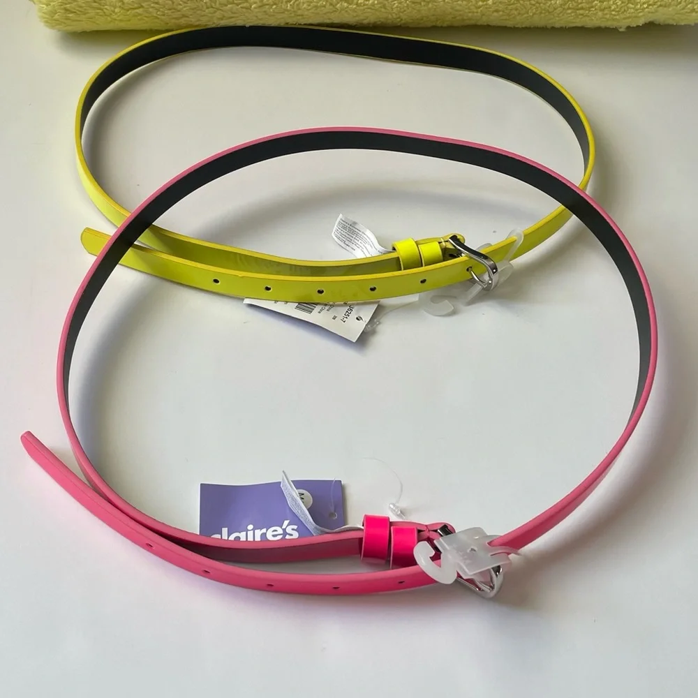 Claire’s Belt Neon Yellow Green and Pink